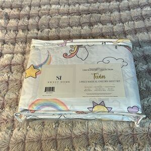 Sweet Home 1500 Supreme Collection Twin 3 piece magical unicorn sheet set